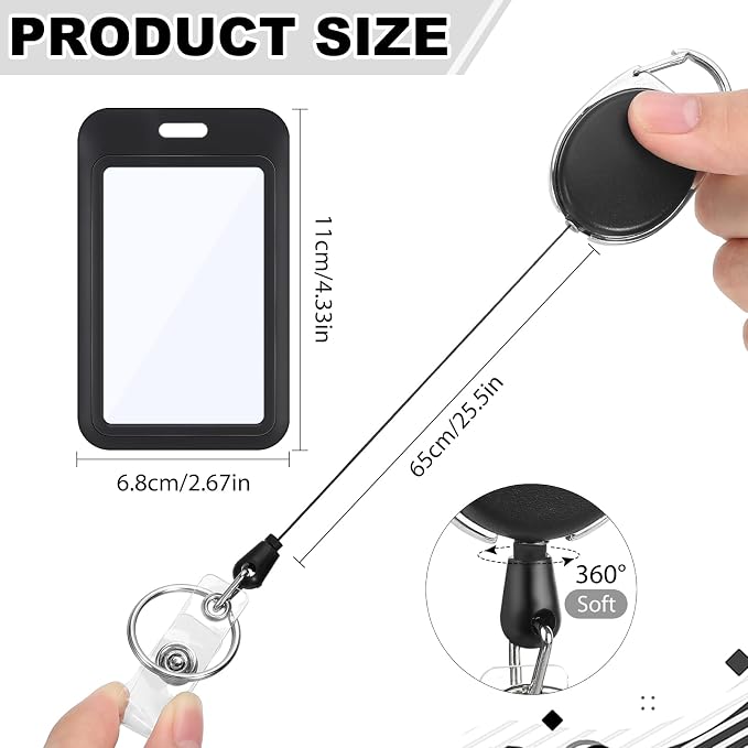 2 Pack Badge Holder Retractable Clip Heavy Duty Reels - Image 3