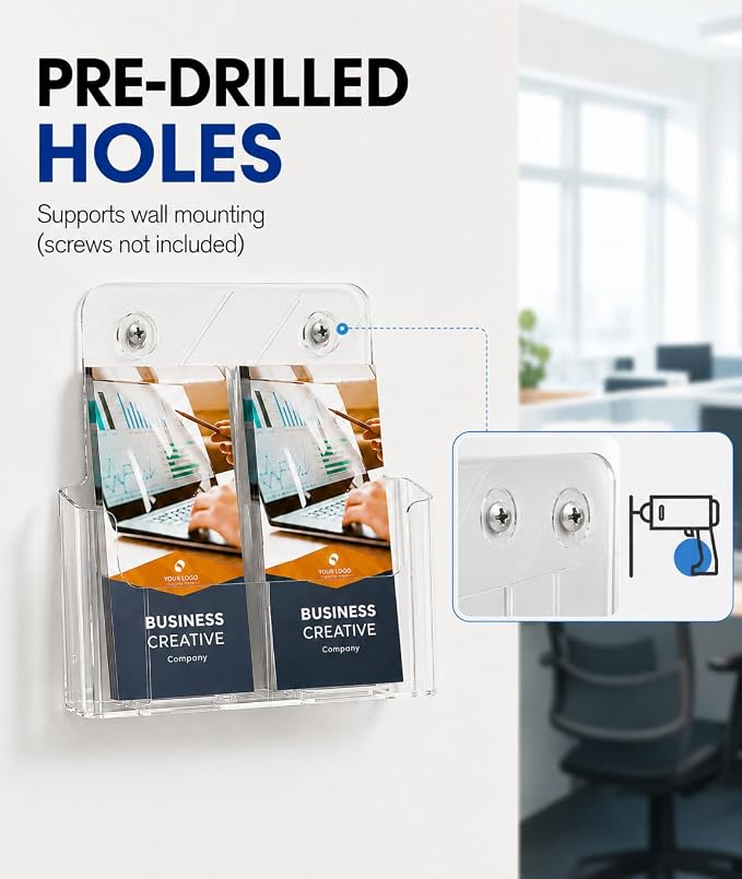 KTRIO Acrylic Brochure Holder 8.5 x 11, 2 Pack Literature Display Stand | - Image 6