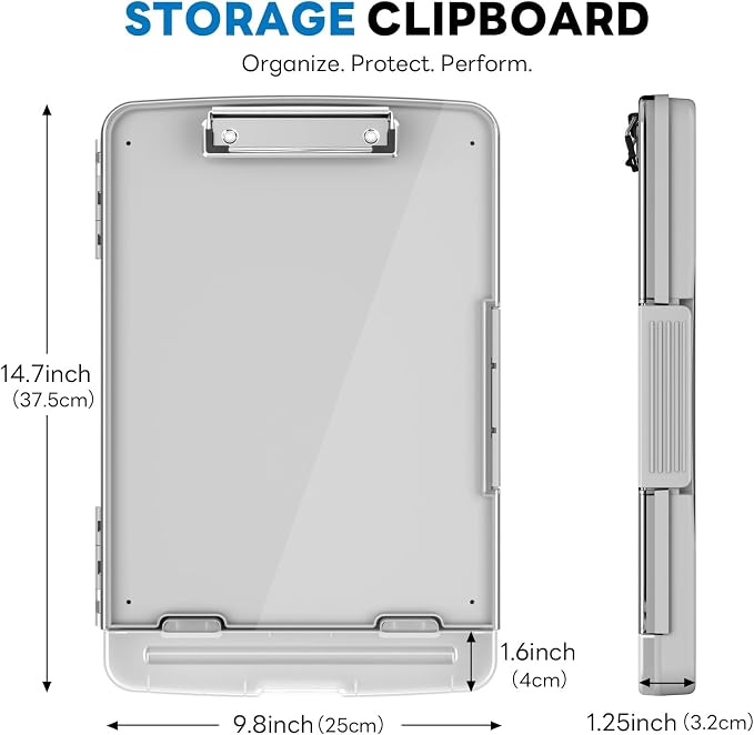 Clipboard with Storage and Pen Holder, Heavy Duty with Dual Compartment - Image 2
