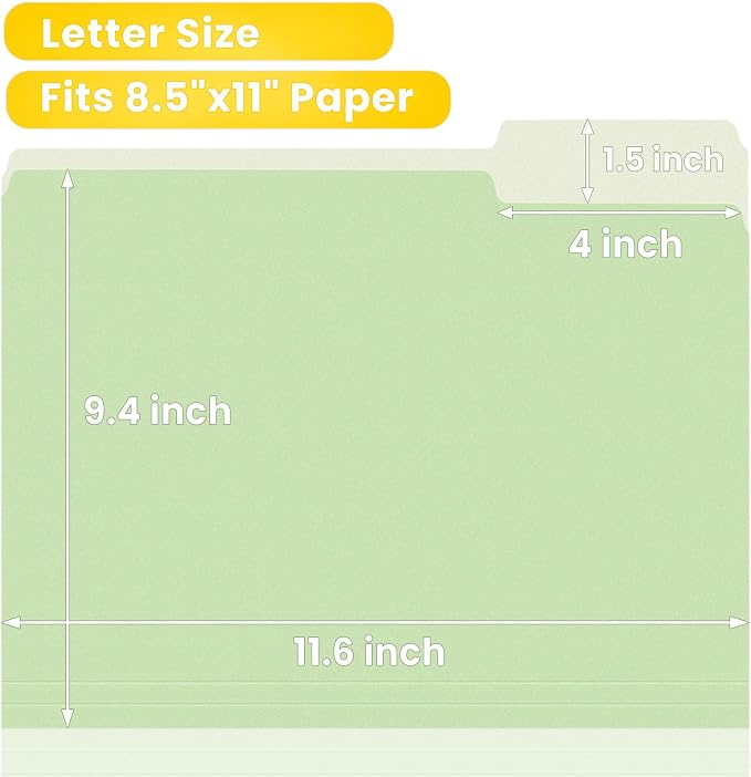 SUNEE File Folders, 18 Pack Manilla Folders 8.5 x 11, Colored File Folders Home - Image 3