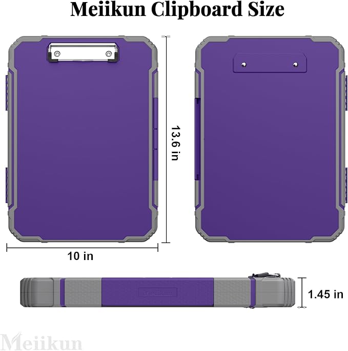 Meiikun Clipboard with Storage, Rugged Shockproof Protective, Internal Pen - Image 2