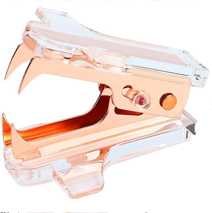 Buqoo Acrylic Clear Light Pink Heavy Duty Staple Remover Tool Pinch Jaw Style by Buqoo
