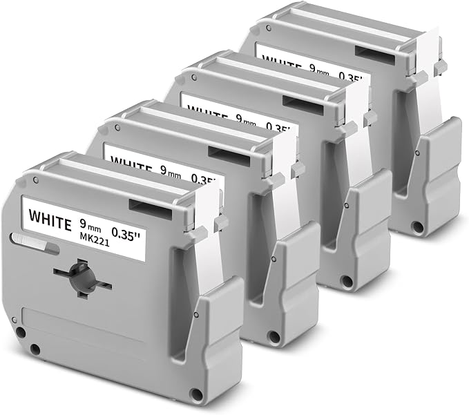 Anycolor M-K221 Label Tape 9mm 3/8'' White Compatible by Anycolor