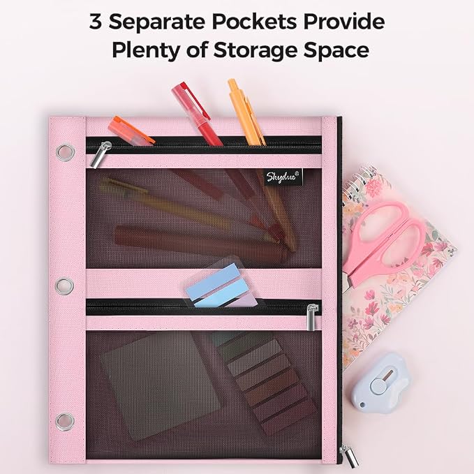 SKYDUE Pencil Pouch for Binder, Pencil Case, 3 Ring Binder Pencil Pouch - Image 5