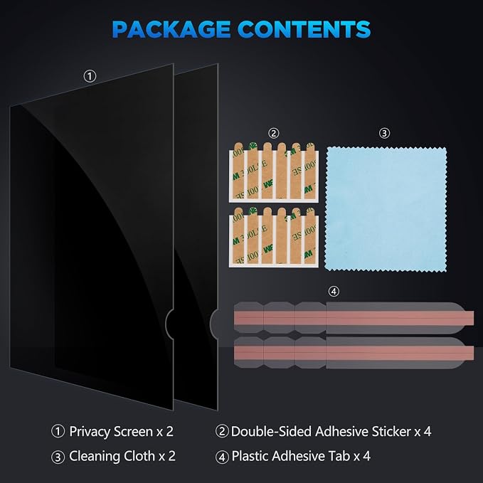 Magicmoon 2-Pack 24 Inch Computer Privacy Screen Filter, Anti-Spy/Glare - Image 8