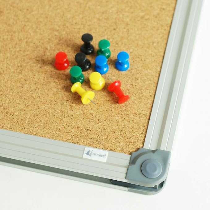 Lockways Cork Board Bulletin Board, Double Sided Corkboard 36" x 24", - Image 8