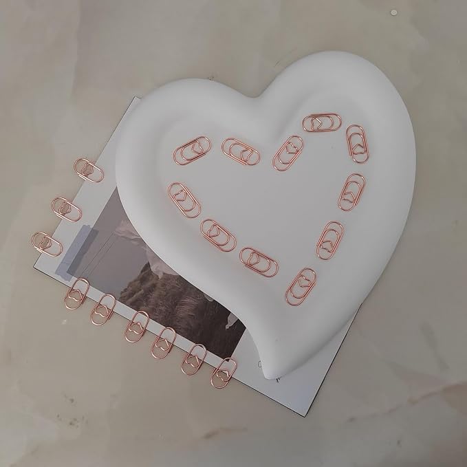 100 Pack Love Heart Shaped Paper Clips, Mini Paperclips Papers, 0.8inch Small - Image 5