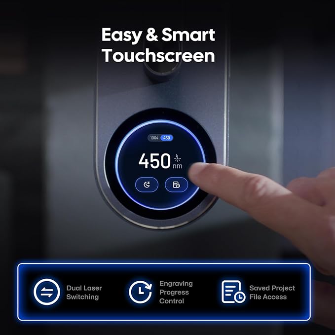 LaserPecker LP4 Dual-Laser Engraver with Cubic Protection Cover, Auto-Pause Safety Sensor, Smoke Extraction for Engrave Metal, Wood, Plastic, Rotary & Slide Extensions Included-DeskLoop Office