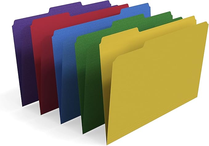 Staples File Folders, Legal Size, 1/3‑Cut Tabs, Heavy‑Duty Paper Stock by Staples