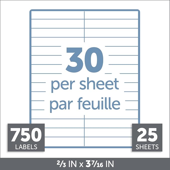 Office Depot White Permanent Inkjet/Laser File Folder Labels, 2/3in. x 3 7/16in. - Image 3