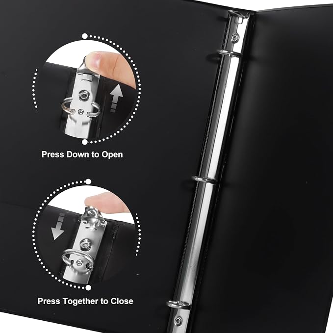 CIXILDTS 1-inch Round Ring Binder, Durable 1" 3 Ring Binder Fit Letter Size - Image 5