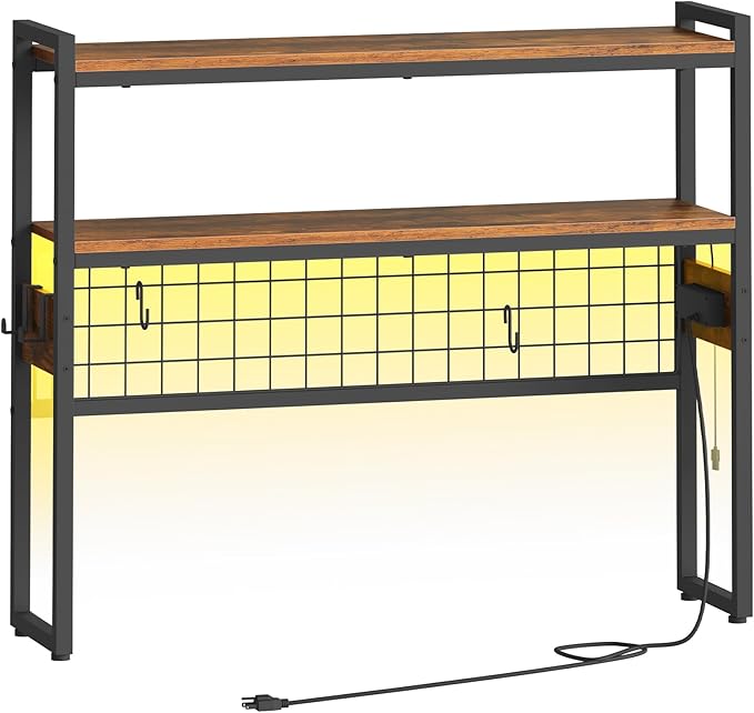 HOOBRO Desktop Bookcase, 37.4" Large Desk Shelf, 2-Tier Desktop Organizer by HOOBRO