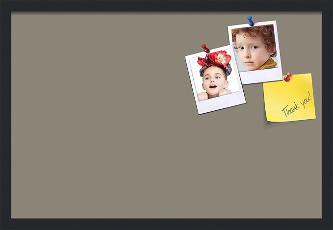 PinPix 27x18 Inch Cork Bulletin Board. This Decorative Framed Pin Board Comes with Pewter Design and a Satin Black Frame. Ideal for Home Office Decor or Message Board (PinPix-1812)-DeskLoop Office