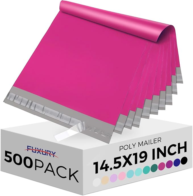 Fuxury Poly Mailers 14.5x19 Inch 500 Pcs, Bulk Shipping Bags by Fuxury