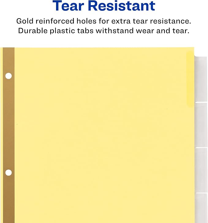 Avery 5 Tab Binder Dividers, Insertable Clear Big Tabs, 1 Set Pack, 10 Packs - Image 5