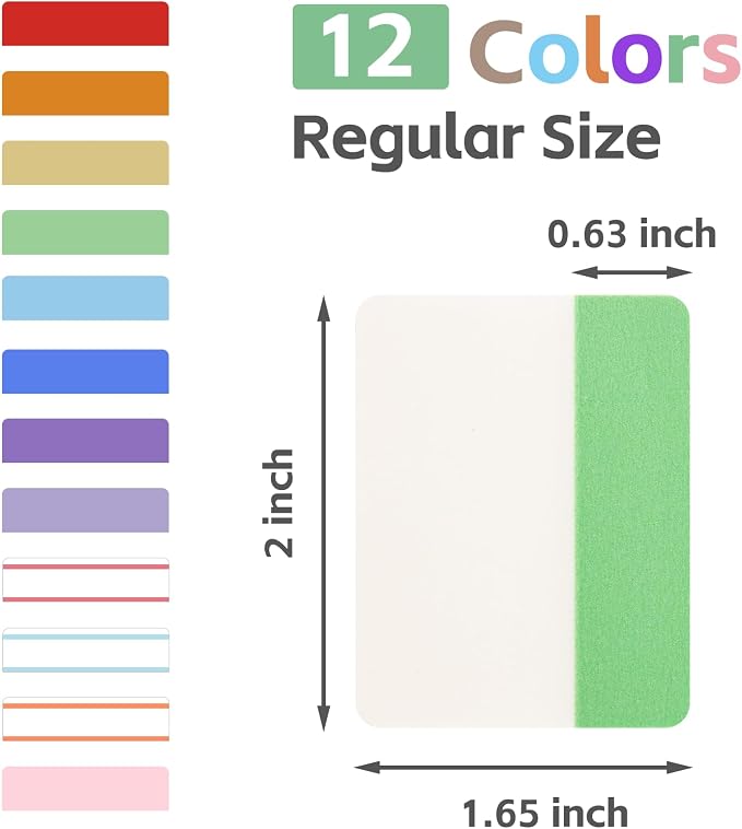 KICNIC Sticky Tabs 240Pcs 2Inch, Pastel Book Tabs, Adhesive BOPP Page Tabs - Image 3