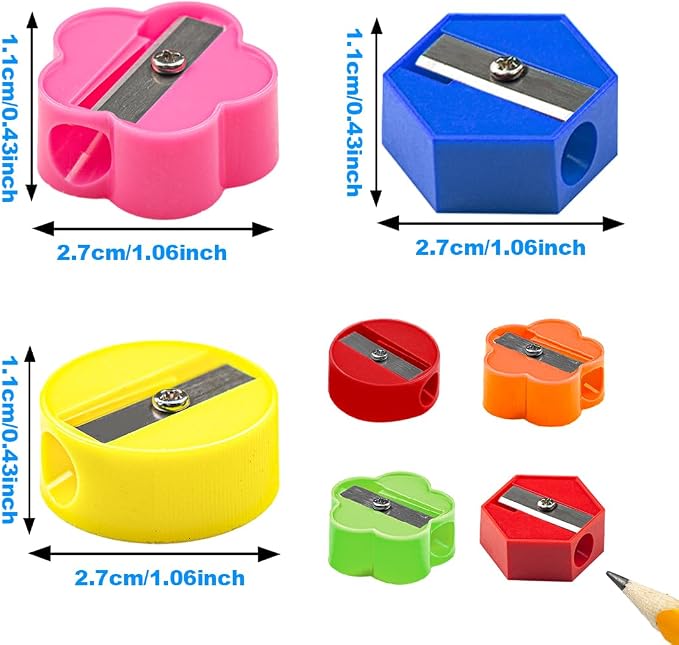 ELANE 90 Pcs Bulk Pencil Sharpeners, Manual Handheld Sharpeners - Image 2
