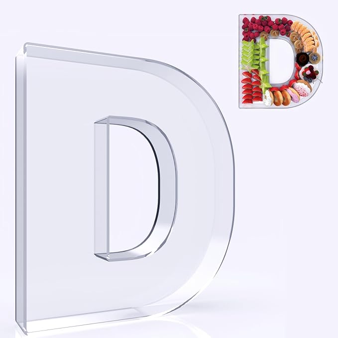11" Acrylic Letter Charcuterie Box, Reusable Fillable Alphabet Number Shaped by RUFHVTY