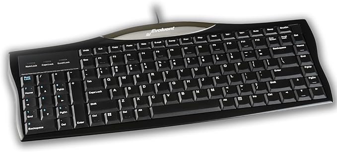 Evoluent R3K Reduced Reach Right-Hand Keyboard – Wired USB Compact with Numeric Pad, Ergonomic Computer Keyboards for Comfortable Typing, Black Full-Size PC Keyboard with One-Touch Shortcut Keys-DeskLoop Office