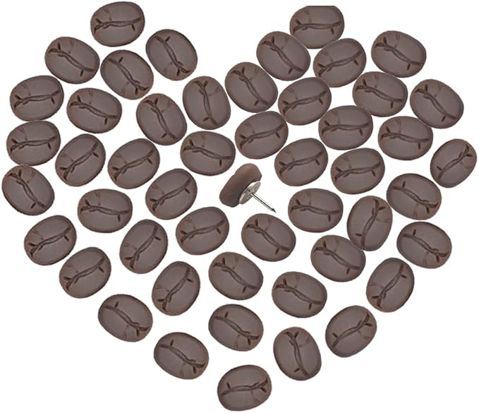 Rurili Mini Resin Coffee Beans Shape Thumbtack Push Pins by LLHDKF