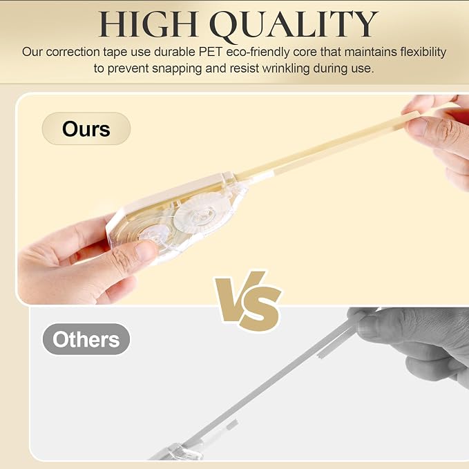 100 Feet Long Cream Correction Tape, Smooth Glide, No Residue, Quick Dry Beige - Image 3