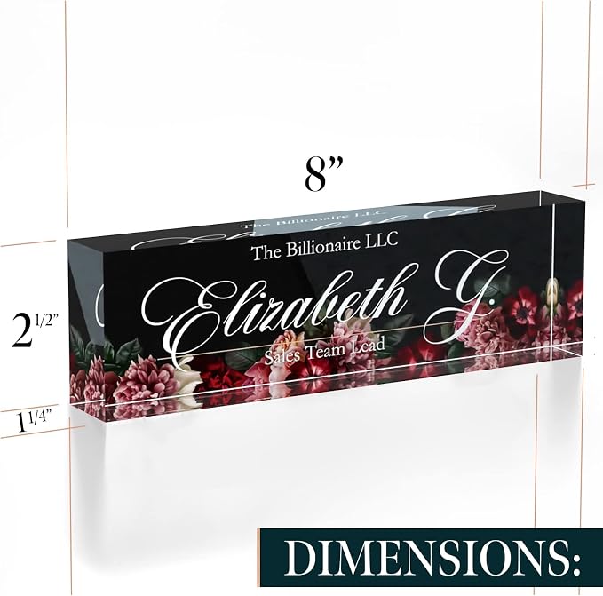 Desk Name Plate Personalized, Custom Name Plates, 2½/x8 Inches, Thick - Image 7