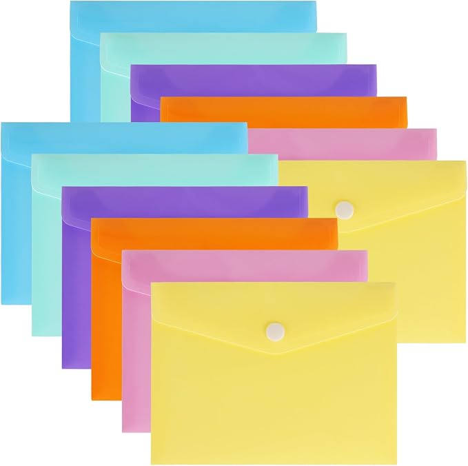 Plastic Envelopes 10 Pack Clear Document Folders，Plastic Envelopes by Unknown