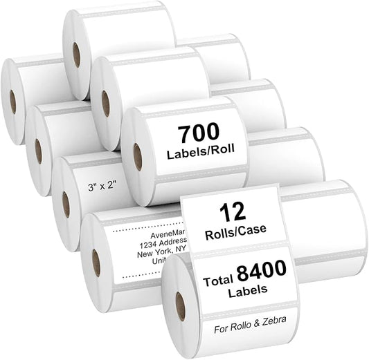 AveneMark 12 Rolls 3” X 2” Direct Thermal Labels by AveneMark