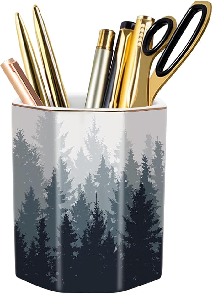 Pencil Pen Holder for Desk, Cute Makeup Brush Holder, Desktop Supplies and by WAVEYU