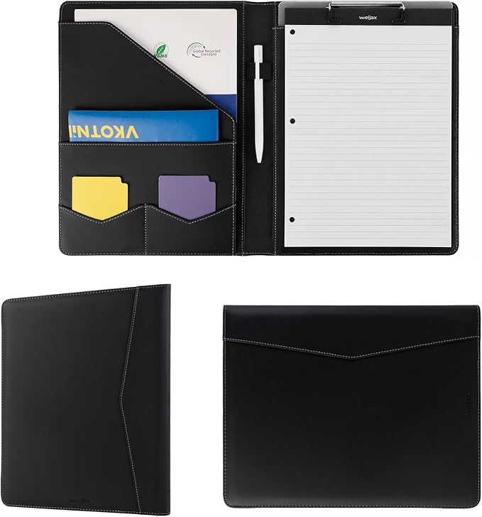 Professional Padfolio with Notepad Included | Faux Leather Portfolio Folder by Unknown