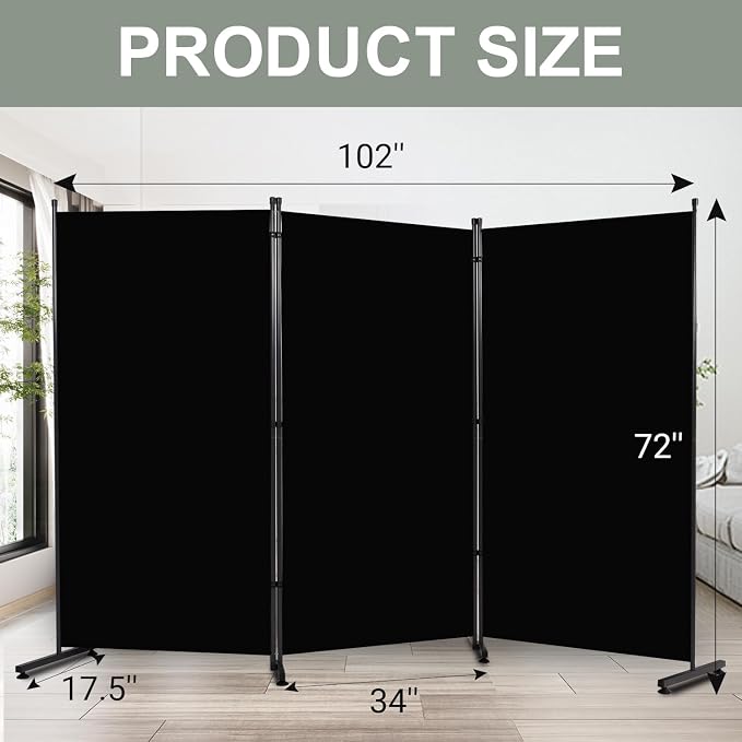 Room Divider 6FT Single Panel Privacy Screen, Portable Room Partitions and - Image 6