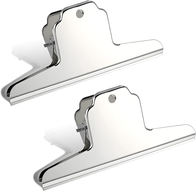 2 Pack Wide Extra Large Bull Clips Chip Bag Food Clips Large Dog Food Bag Clip by Unknown