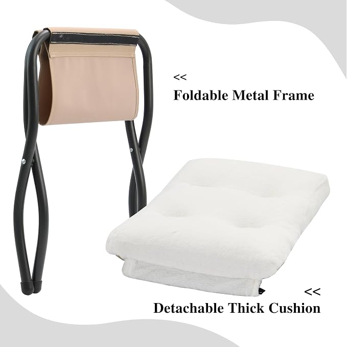 15" Folding Ottoman, Foldable Footrest Stool, Small Foot Stool - Image 5