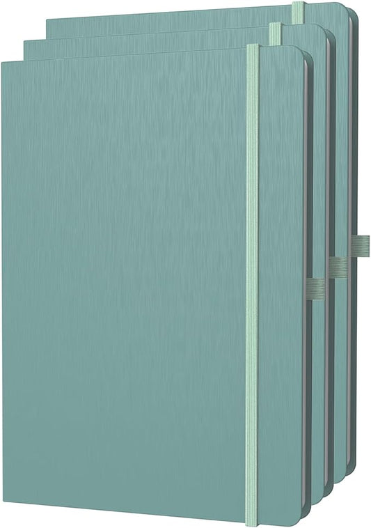 A4 Lined Journal Notebook, 8mm Ruled Notepad, Journaling for Writing, Work, School, Travel and Note Taking, Hardcover 160 Pages (80 Sheets) 8.27 x 11.6 inches (3 Pack Midnight Green)-DeskLoop Office