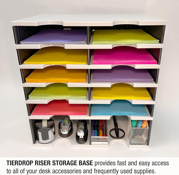 Ultimate Office TierDrop Riser Storage Base Lifts Your Sorter 5 Inches Off of The Work Surface for Easier Unobstructed Access to The Lower Compartments and Easy Access to Frequently Used Supplies…-DeskLoop Office