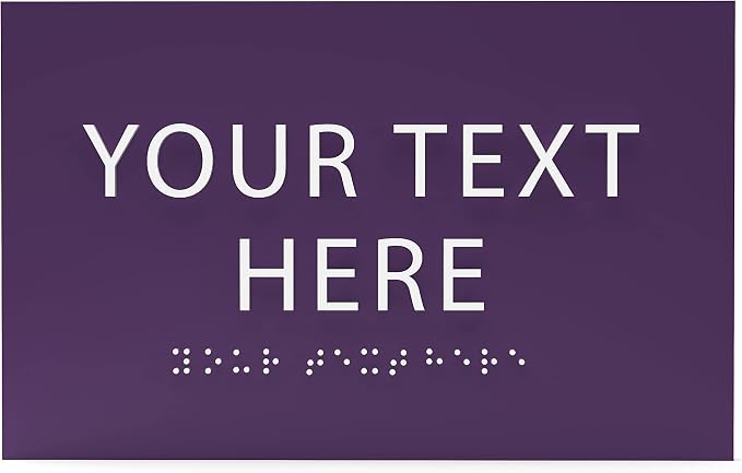 6" X4" Personalized Custom Sign- Tactile Graphics Grade 2 Braille Text | ADA by ADACentralSigns