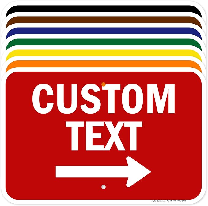 Custom Arrow, Custom Directional Sign, Right Arrow, 12x18 Inches, Rust Free by MySignCenter