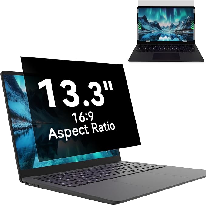 Laptop Privacy Screen 13.3 Inch, Laptop Screen Privacy Shield 16:9 Aspect Ratio by MaoYeye