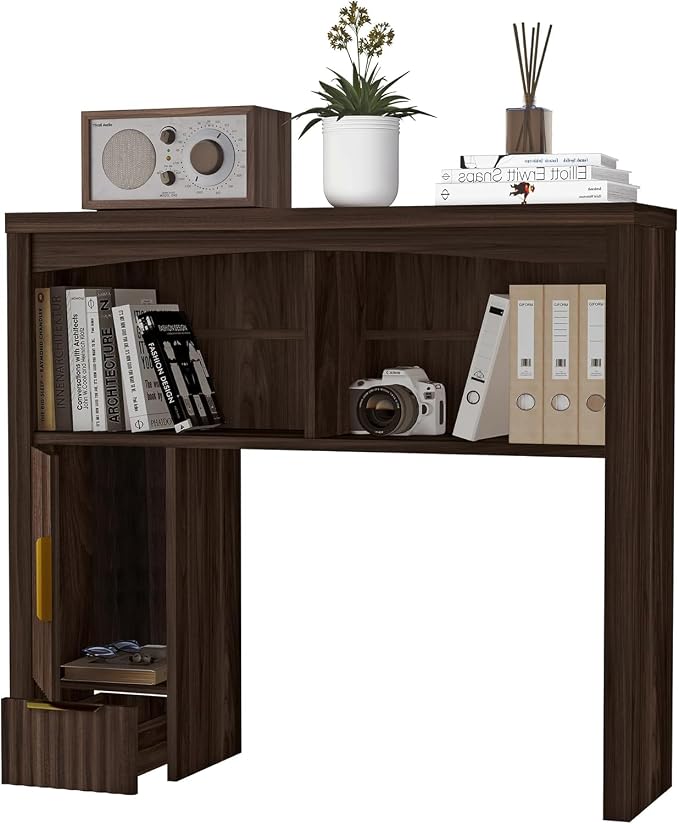 Desktop Shelf, Wooden Desk Hutch - Image 6