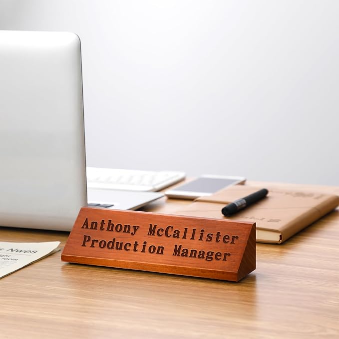 Eersida 2 Pcs Blank Business Wood Name Plate - Image 4