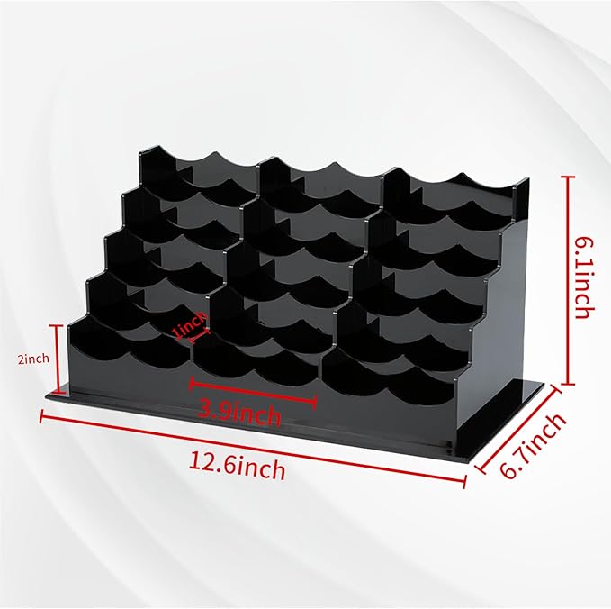 Business Acrylic Card Holder Display for Desk, 15 Slots 5 Tiers Multiple-Black Acrylic Business Card Stand Set, Holds Approximately 750 Cards-DeskLoop Office