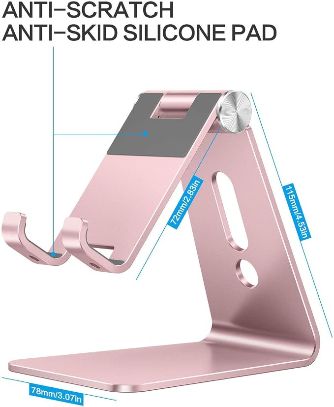 OMOTON Adjustable Cell Phone Stand, C2 Aluminum Desktop Phone Holder Dock - Image 4