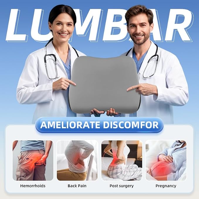 Lumbar Support Pillow for Office Chair, Memory Foam Lumbar Pillow for Lower - Image 3