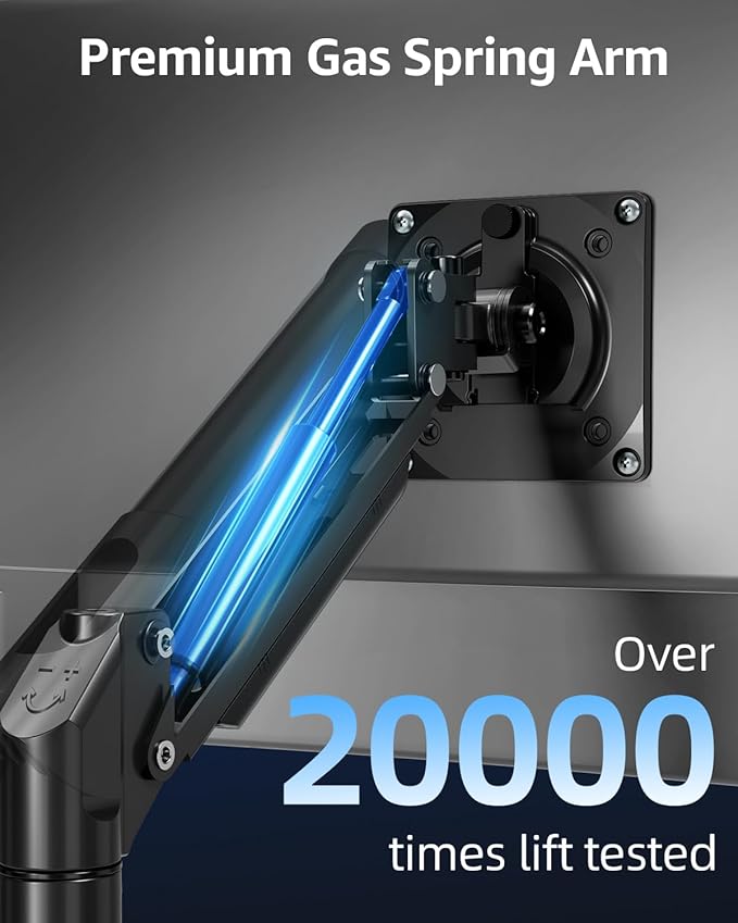 Dual Monitor Mount for 32 27 24 22inch Screens, Gas Spring Monitor Stand for 2 Monitor, Full Adjustable Monitors Desk Mount with C-Clamp＆Grommet Base, Each Arm Holds 4.4-22 lbs, Freelift Pro Black-DeskLoop Office