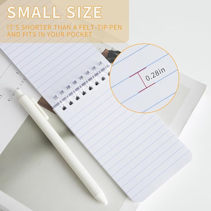 QiCheng 6pacs Pocket Notebook Mini Notepad Small Spiral Notebooks 3X5Inch | - Image 3
