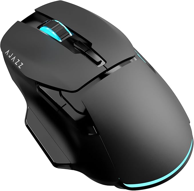 FIRSTBLOOD ONLY GAME. AJ039 2.4G Wireless/Bluetooth 5.1/ Wired Gaming Mouse, 96g Lightweight, 4800 DPI, Ergonomic LED Backlit USB Gamer Mice Computer Laptop PC, for Windows Mac Linux OS, Black-DeskLoop Office