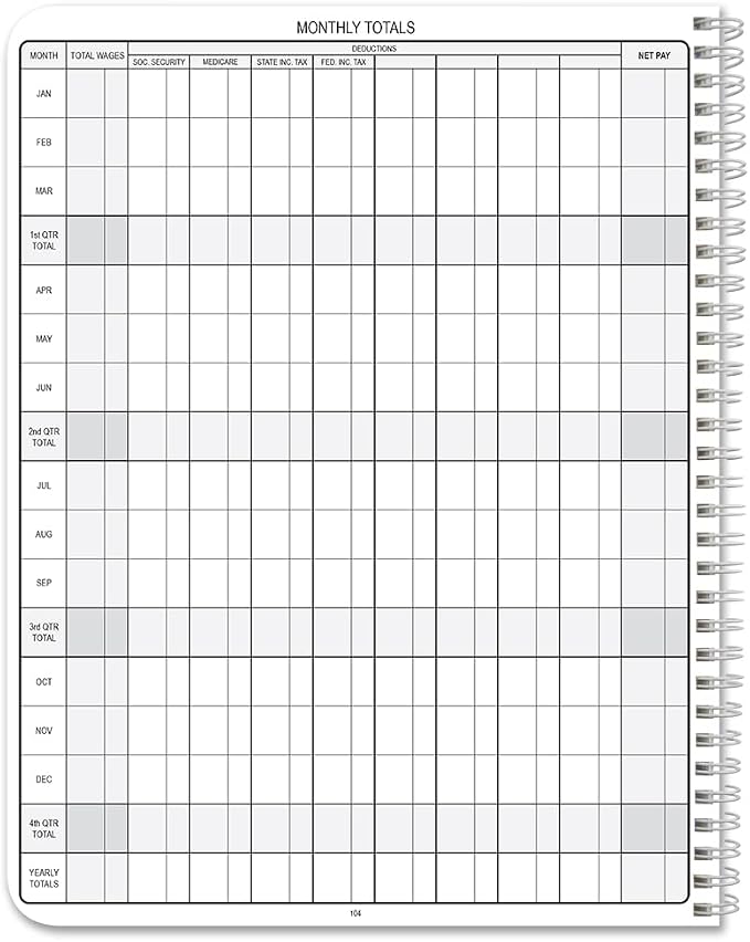 BookFactory Payroll Record Book/Employee Payroll Weekly Log Book/Logbook/Journal - Image 4