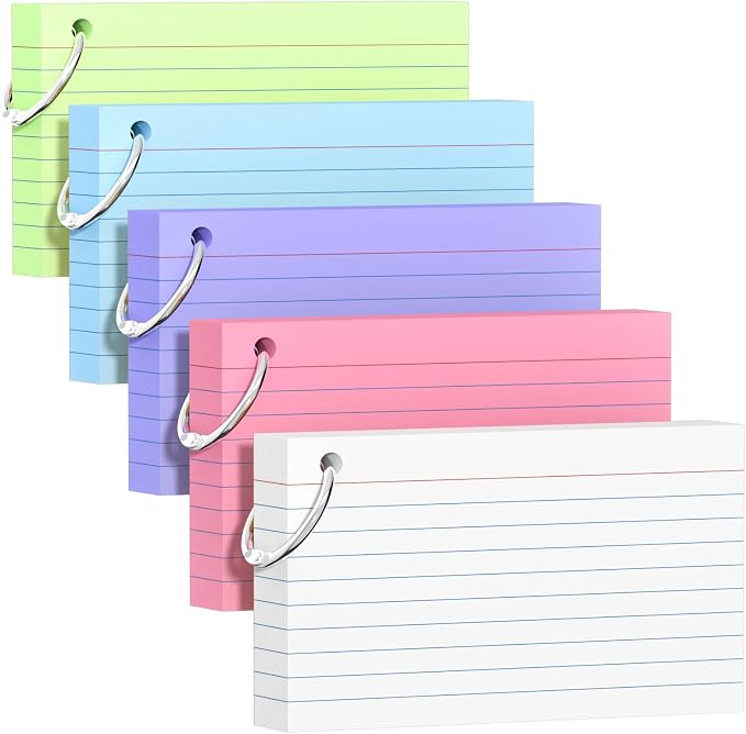 250 Count Colored Index Cards 3x5 Inch by Unknown