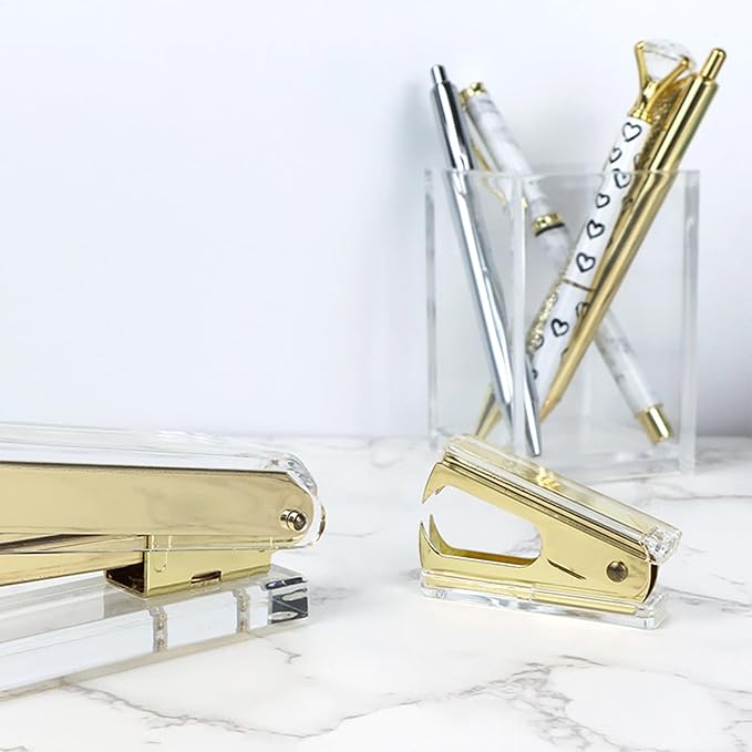 NatSumeBasics Clear Staple Remover Pure Gold Stapler Remover Cute Yellow Puller - Image 5