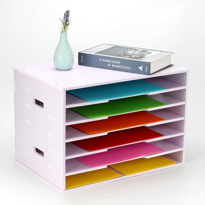 Construction Paper Organizer 20" x 13", 6 Tier Desktop File Storage Cardstock - Image 6